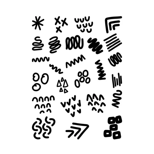 Abstract Hand Drawn Shape Doodle Vector Modern Contemporary Design Art — Vetor de Stock