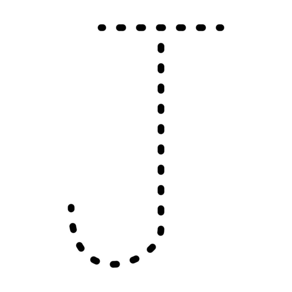 Traçage Alphabet Lettre Préécriture Pointillé Élément Ligne Pour Maternelle Préscolaire — Image vectorielle