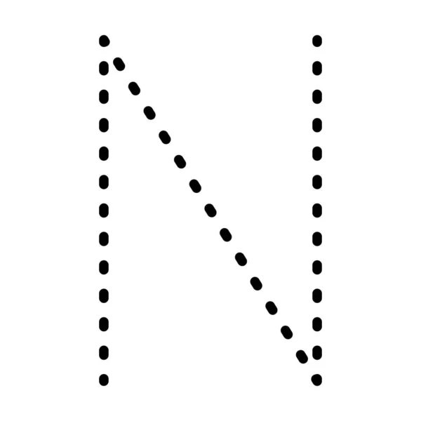 Traçage Alphabet Lettre Préécriture Pointillé Élément Ligne Pour Maternelle Préscolaire — Image vectorielle