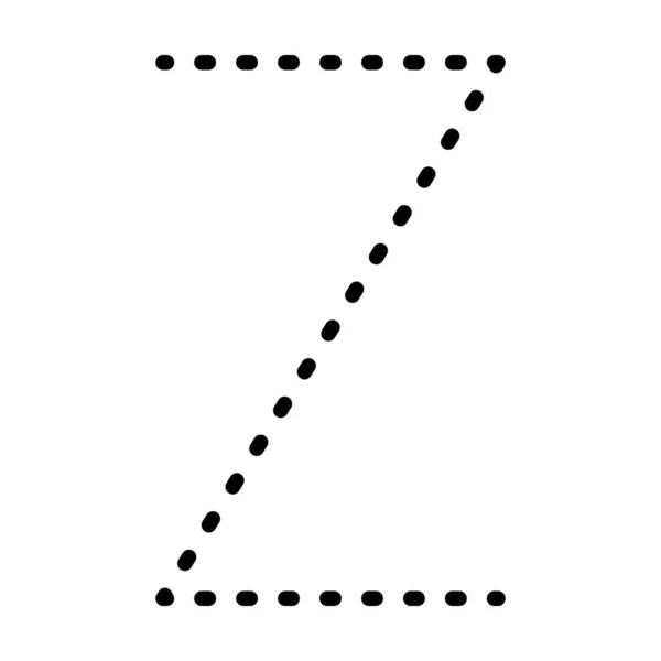 アルファベット文字のトレース幼稚園 幼稚園 モンテッソーリの学校の子供たちのための点線の要素を事前に書く手書きの練習活動のためのワークシート — ストックベクタ