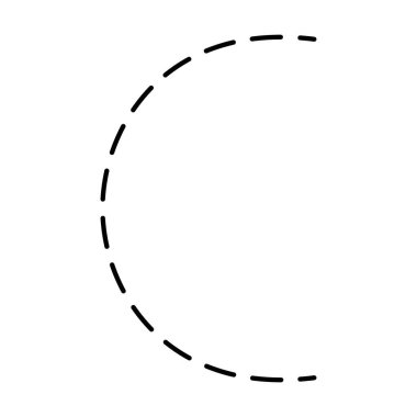 Anaokulu, anaokulu, okul öncesi ve Montessori öğrencilerinin el yazısı alıştırması etkinliği için çalışma tablosu için noktalı satır elementinin önyazımı olan C harfinin izini sürüyorum..