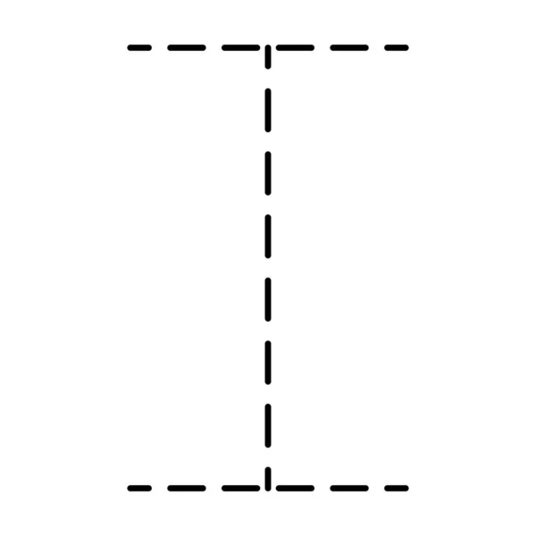 Tracing Alphabet Letter Prewriting Dotted Line Element Kindergarten Preschool Montessori — Stock Vector
