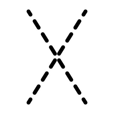 Anaokulu, anaokulu, okul öncesi ve Montessori öğrencilerinin el yazısı çalışmaları için X harfi önceden yazılmış noktalı satır ögesi.