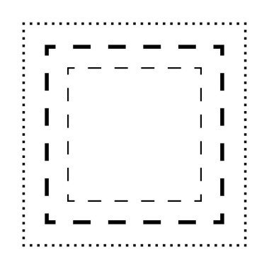 Anaokulu, anaokulu ve Montessori çocukları için vektör illüstrasyonunda ön yazım ve çizim faaliyetleri için kare çizgileri ögesi belirleniyor