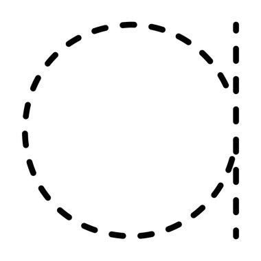 Alfabe 'nin izini sürmek küçük harf küçük harf. Anaokulu, anaokulu ve Montessori okul öğrencilerinin el yazısı alıştırması çalışmaları için noktalı bir öğe..
