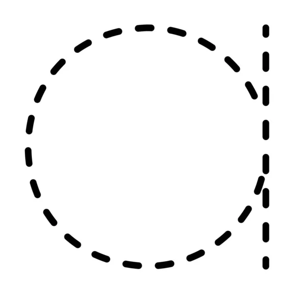 Tracciamento Alfabeto Minuscolo Lettera Minuscola Elemento Linea Tratteggiata Prescrittura Scuola — Vettoriale Stock