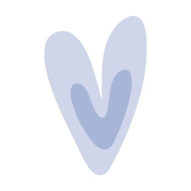 Romantik moda karalama sanatı için düz renk çiziminde soyut kalp element el çizimi simgesi