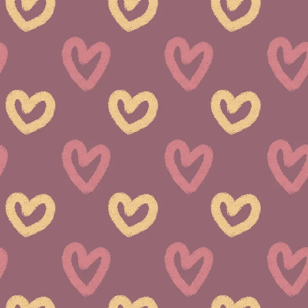 Heart Shape Seamless Pattern Doodle Abstract Background Illustration Digital Print — Stock Photo, Image