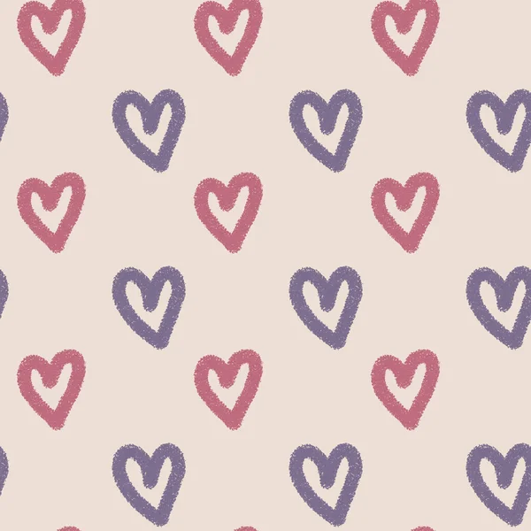 Heart Shape Seamless Pattern Doodle Abstract Background Illustration Digital Print — Stock Photo, Image