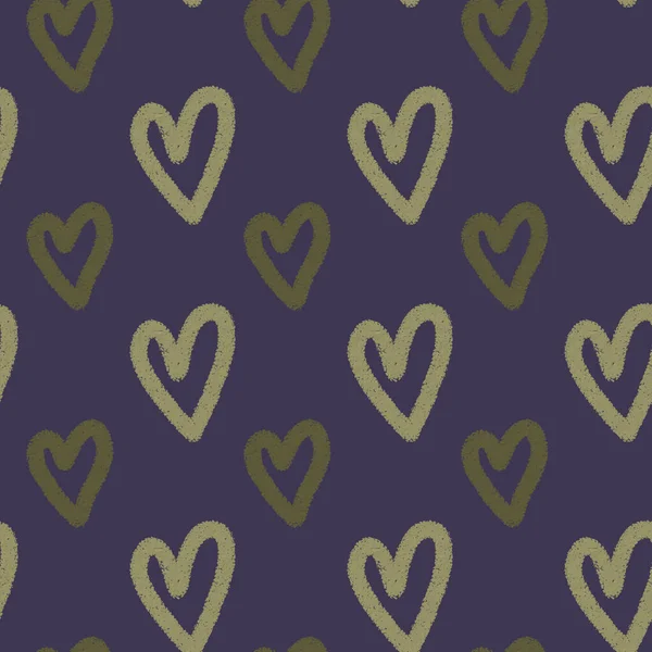 Heart Shape Seamless Pattern Doodle Abstract Background Illustration Digital Print — Stock Photo, Image