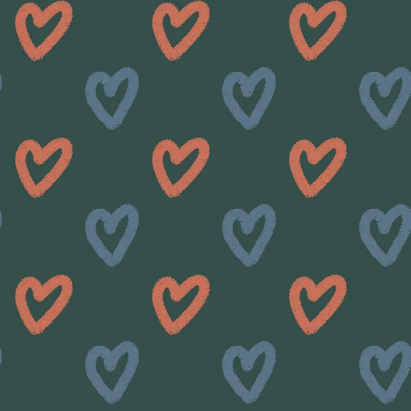 Heart Shape Seamless Pattern Doodle Abstract Background Illustration Digital Print — Stock Photo, Image