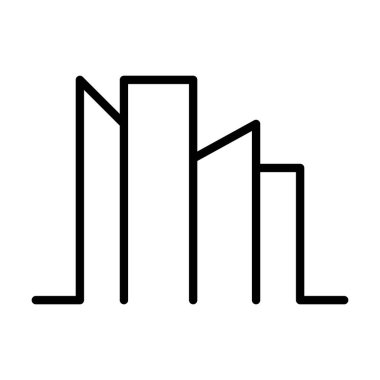 Şehir, inşaat, konut, daire, iş yeri, emlak, ipotek, emlak şirketi markası illüstrasyonu için simge vektörü ana hatları modern sanat minimal geometrik çizgi logo tasarımı unsuru