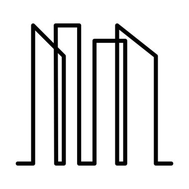 Şehir, inşaat, konut, daire, iş yeri, emlak, ipotek, emlak şirketi markası illüstrasyonu için simge vektörü ana hatları modern sanat minimal geometrik çizgi logo tasarımı unsuru