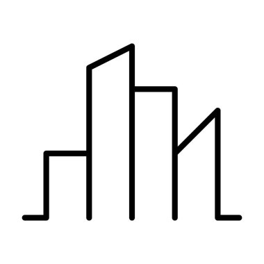 Şehir, inşaat, konut, daire, iş yeri, emlak, ipotek, emlak şirketi markası illüstrasyonu için simge vektörü ana hatları modern sanat minimal geometrik çizgi logo tasarımı unsuru