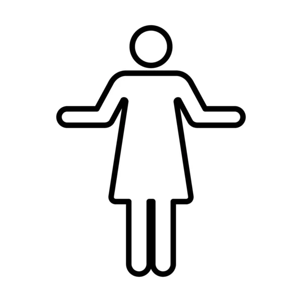 Γυναίκα Ανοικτό Βραχίονα Διάνυσμα Εικονίδιο Θηλυκό Πρόσωπο Υψωμένα Χέρια Σύμβολο — Διανυσματικό Αρχείο