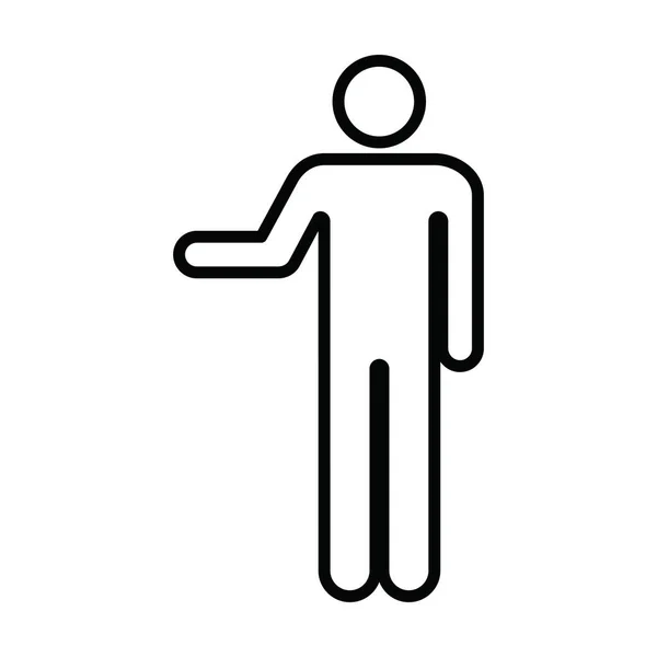 Man Open Arms Εικονίδιο Διάνυσμα Αρσενικό Πρόσωπο Υψωμένα Χέρια Σύμβολο — Διανυσματικό Αρχείο