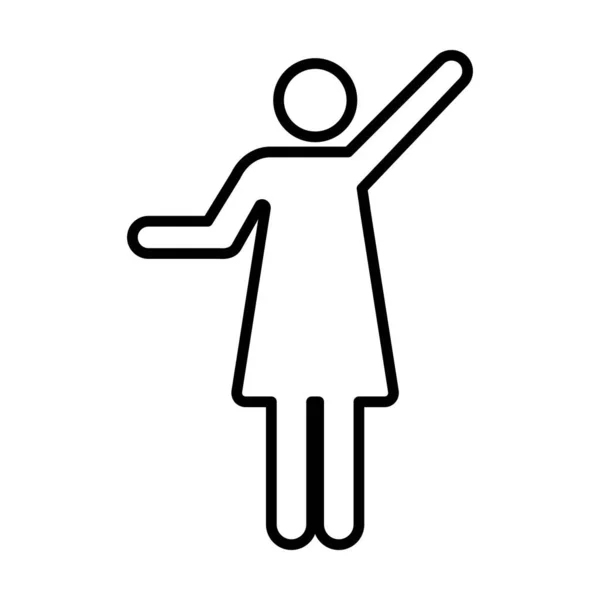 Frau Hob Arme Icon Vektor Weibliche Person Mit Offenen Händen — Stockvektor