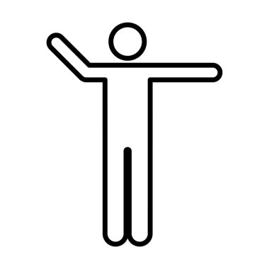 Kol ikonu erkek vektör adam kaldırılmış eller sembolü bir kabartma resim çiziminde