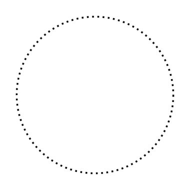 Daire şeklindeki benekli ikon vektör geometri sembolü düz renk resimli resimdeki yaratıcı grafik tasarım ögesi için