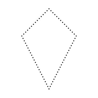 Piktogram illüstrasyonunda yaratıcı grafik tasarımı için Uçurtma şekilli noktalı sembol vektör simgesi