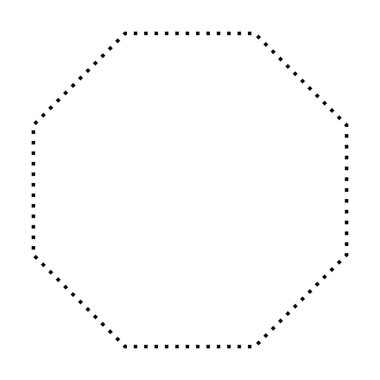 Bir piktogram illüstrasyonunda yaratıcı grafik tasarım ui ögesi için noktalı şekil vektör simgesi