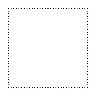 Piktogram illüstrasyonunda yaratıcı grafik tasarımı için kare şekilli noktalı ikon vektör sembolü