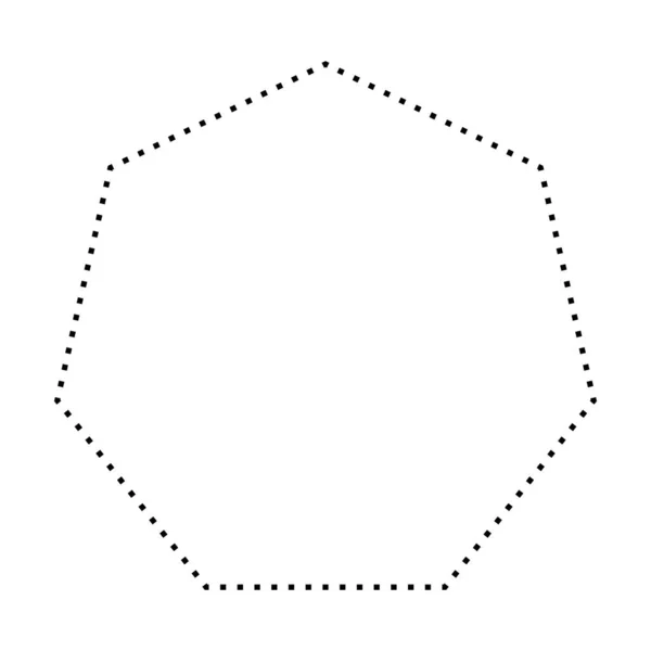 Symbol Heptagonu Tečkovaný Tvar Vektorová Ikona Pro Kreativní Grafický Design — Stockový vektor