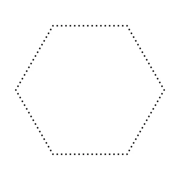 Simbolo Esagonale Forma Punteggiata Icona Vettoriale Grafica Creativa Elemento Pittogramma — Vettoriale Stock