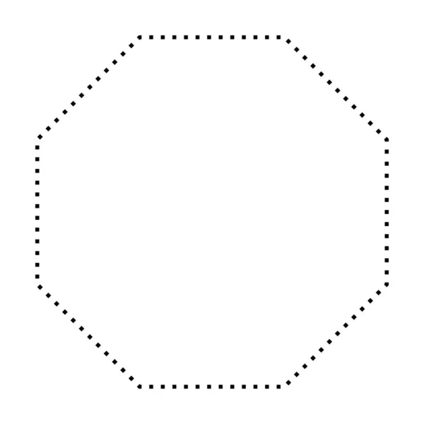 Symbole Octogone Forme Pointillée Icône Vectorielle Pour Conception Graphique Créative — Image vectorielle