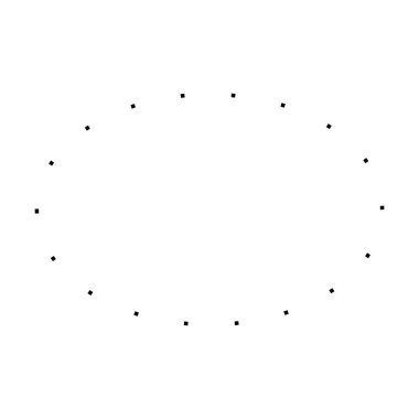 Piktogram illüstrasyonunda yaratıcı grafik tasarımı için elips şeklindeki noktalı sembol vektör simgesi