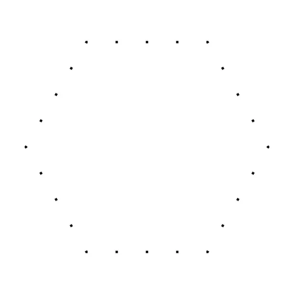 Simbolo Esagonale Forma Punteggiata Icona Vettoriale Grafica Creativa Elemento Pittogramma — Vettoriale Stock