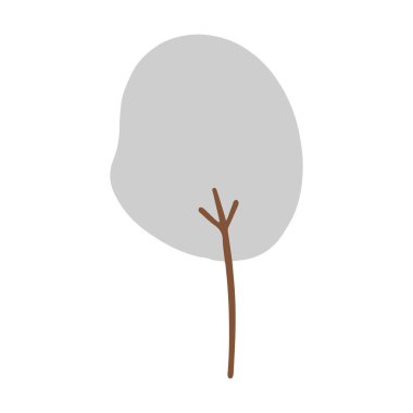 Doğa, ekoloji ve çevre için soyut ağaç ikonu vektörü düz bir renk çizimi