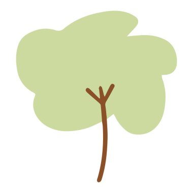 Doğa, ekoloji ve çevre için soyut ağaç ikonu vektörü düz bir renk çizimi