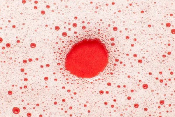 Soap Foam Red Background Copy Space Text —  Fotos de Stock