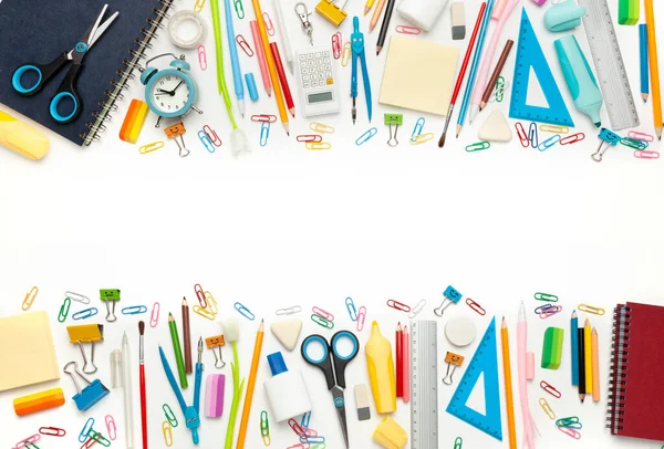 School Stationery Isolated White Background Banner Sale — Stockfoto