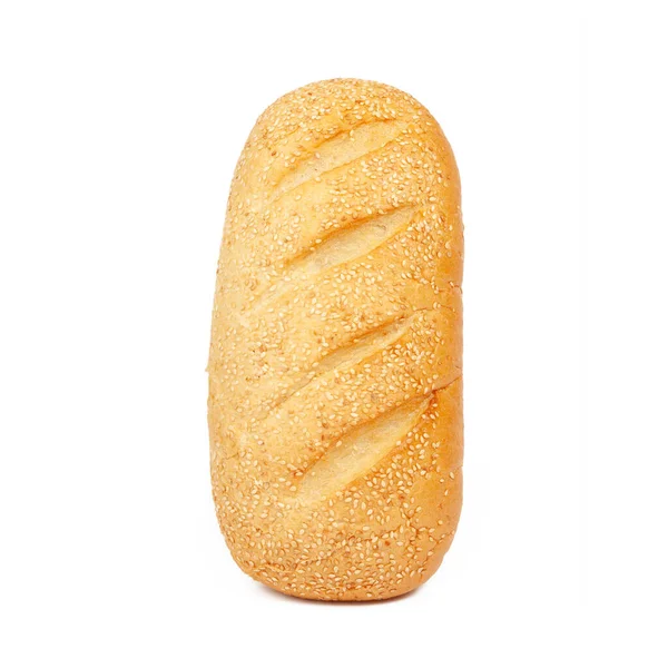 Chléb Sezamovými Semínky Izolovanými Bílém Pozadí Loaf Shadow — Stock fotografie