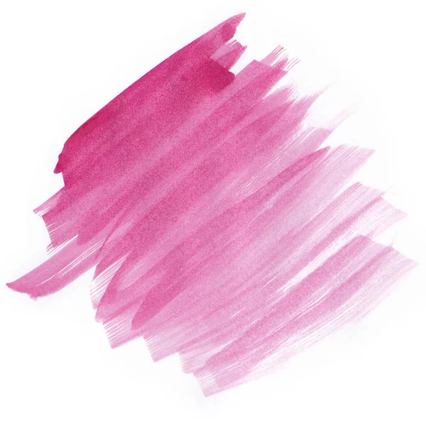白い背景にピンクの水彩ブラシストローク テキストのコピースペース — ストック写真