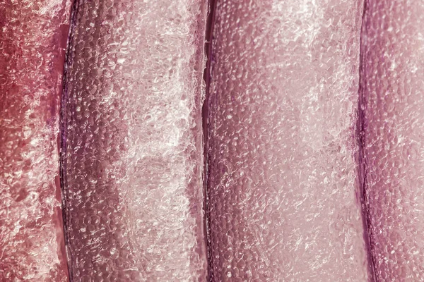 Mikroskopta Kırmızı Soğan Dilimi Bitki Hücrelerinin Dokusu Deseni Süper Makro — Stok fotoğraf