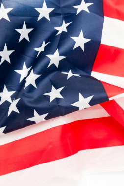 ABD bayrak arka planı rüzgarda kırışıyor. Amerikan bağımsızlığı ve özgürlüğü.