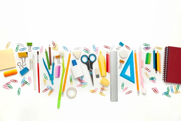 School Stationery Isolated White Background Banner Sale — Stockfoto