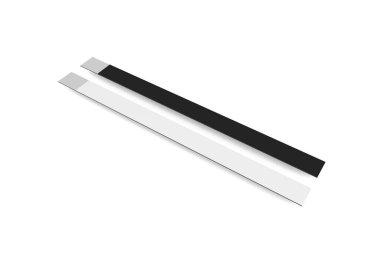 Paper wristband on wrist (black and white), security ticket mockup. Festival invitation. 3d render.