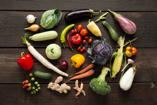 Legumes Naturais Cultivados Quintal Colheita Outono Vitaminas — Fotografia de Stock