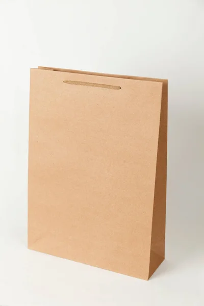 Brown Ecological Paper Bag White Background Store Packaging — ストック写真