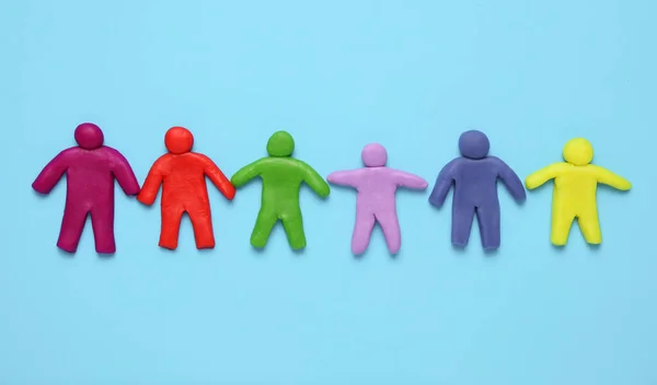 Figure Multicolore Persone Diversità Razziale Uguaglianza Delle Persone Nel Mondo — Foto Stock