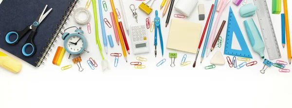 School Stationery Isolated White Background Banner Sale — Stockfoto