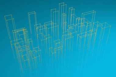 3D, şehir konseptini en aza indirir. Gökdelenleri ve evleri olan bir bölge..