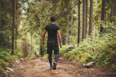 Ormanda patika boyunca yolculuk. Spor eğitmeni. Kendine meydan oku..
