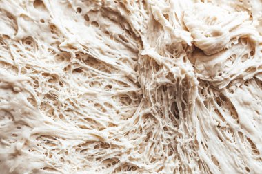 Ekşi hamura köpük, yoğurma, yakın çekim..