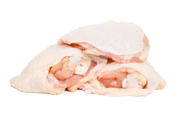 Raw Kyckling Lår Isolerad Vit Bakgrund — Stockfoto