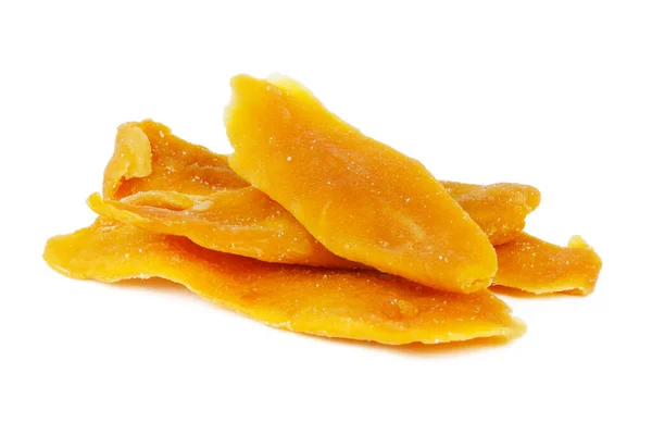 Dried Mango Slices White Clipping Path Exotic Tropical Dessert — Stock Photo, Image